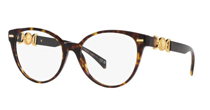 Versace Eyeglasses VE3334 108 53mm Havana / Demo Lens