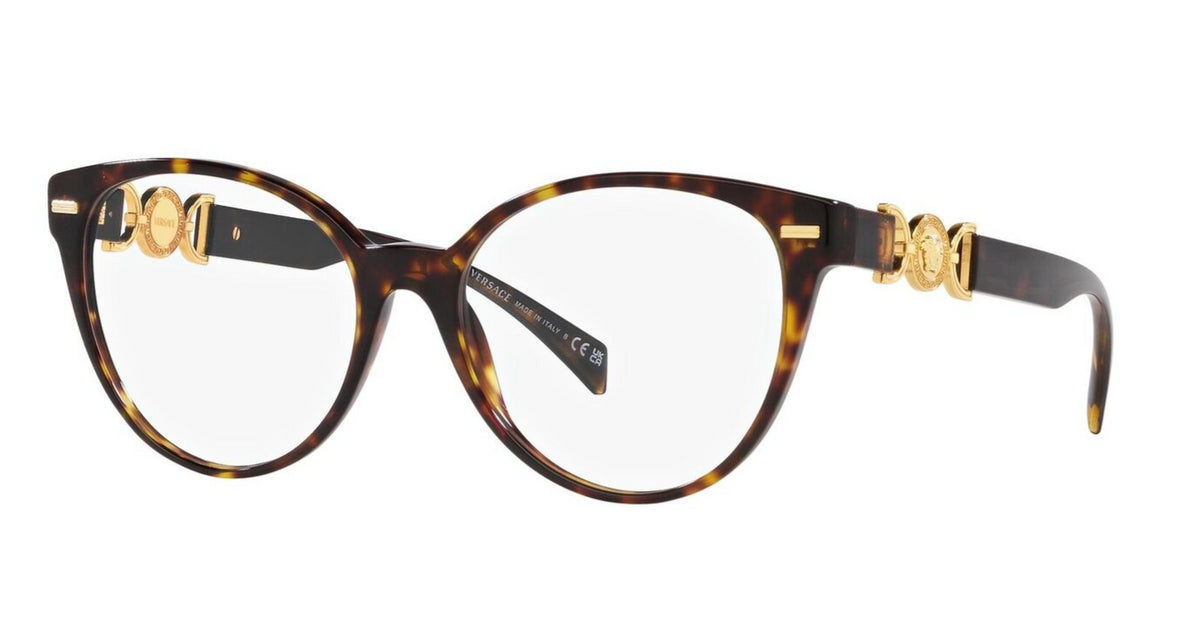 Versace Eyeglasses VE3334 108 53mm Havana / Demo Lens