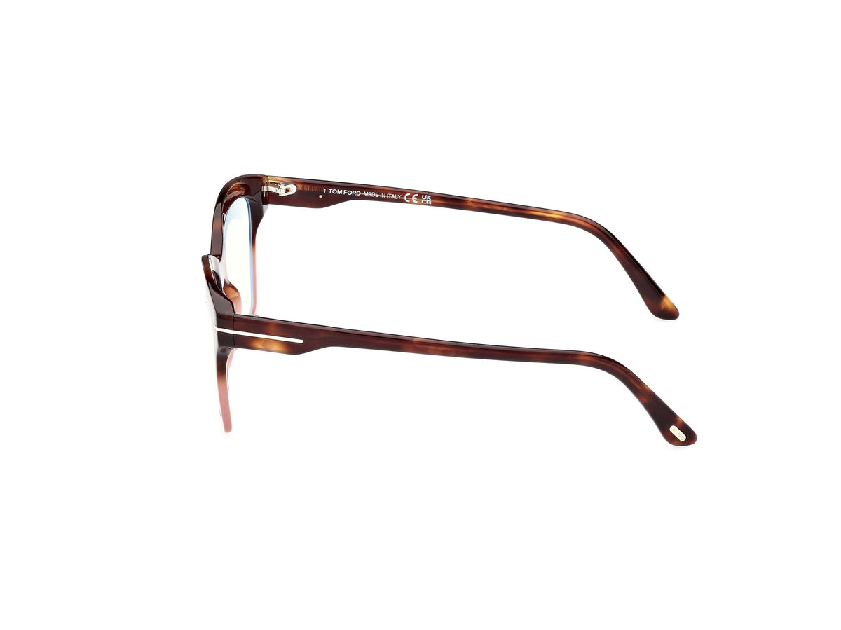 Tom Ford Eyeglasses FT5965-B 055 53mm Split Havana / Blue Filter Lens