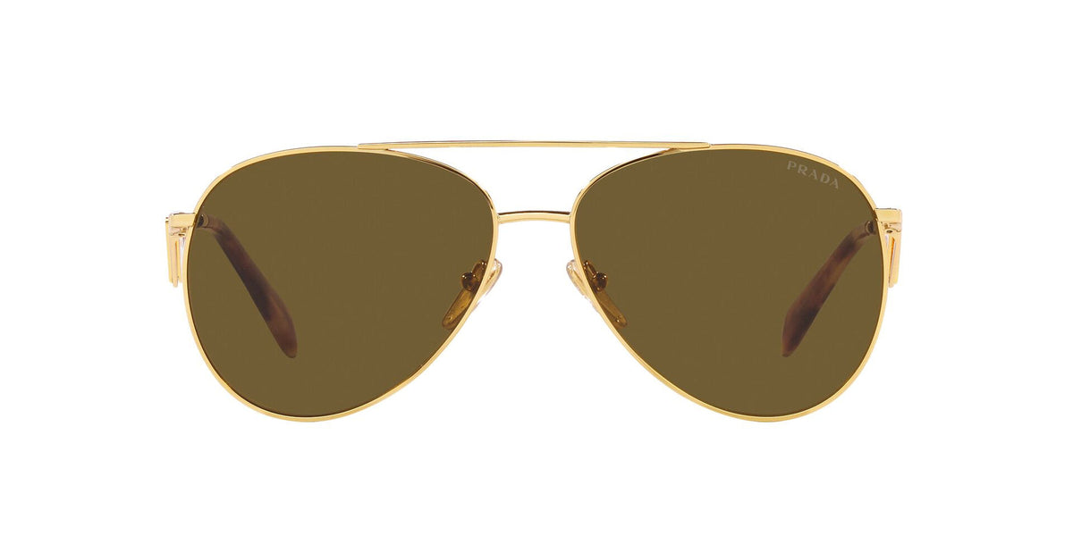 Prada Sunglasses PR73ZS 5AK01T 61mm Gold / Dark Brown Lens