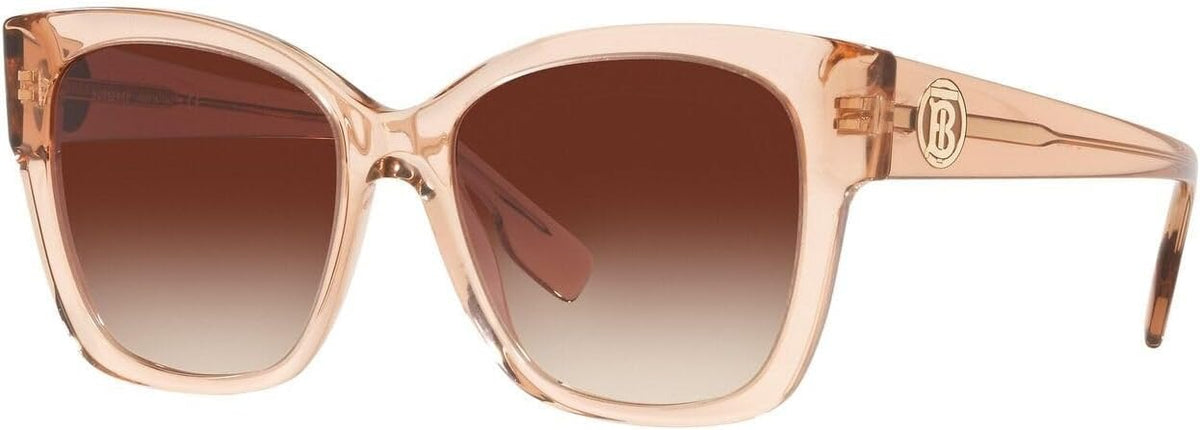 Burberry BE4345 335813 Square Sunglasses 54mm Peach / Brown Gradient Lens