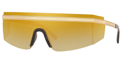 Versace Shield Sunglasses VE2208 10027P Gold / Brown Mirror Gold Lens