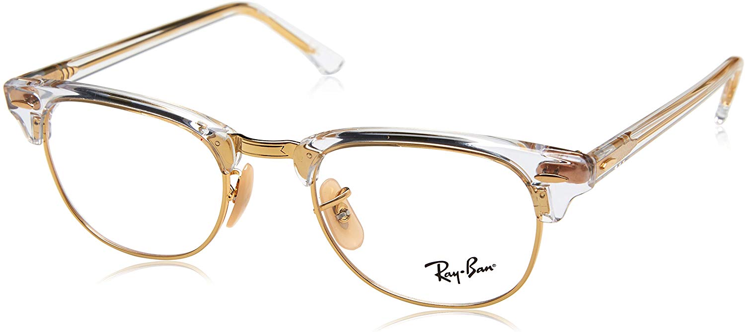 Ray-Ban RX5154 5762 Eyeglasses 53mm Transparent-Gold / Clear Demo Lens