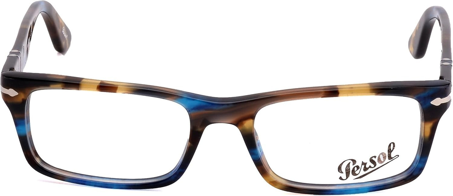 Persol PO3050V 973 53mm Rectangle Eyeglasses Spotted Blue Brown /Demo Lens