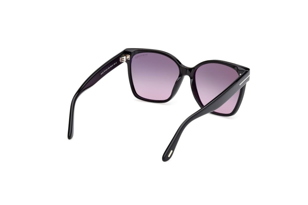 Tom Ford Iris Sunglasses FT 1312 01B 56mm Shiny Black / Fumo Gradient Lens