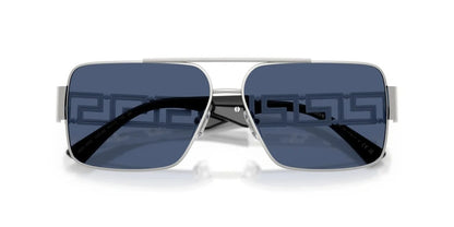 Versace Sunglasses VE2290 100180 61mm Silver / Dark Blue Lens