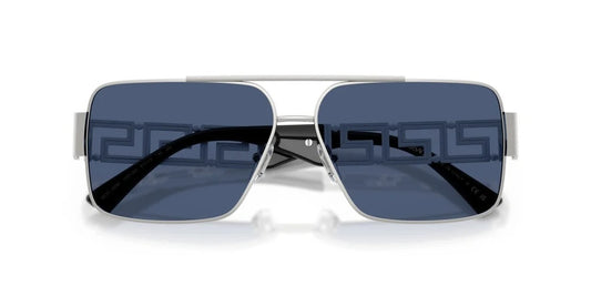 Versace Sunglasses VE2290 100180 61mm Silver / Dark Blue Lens
