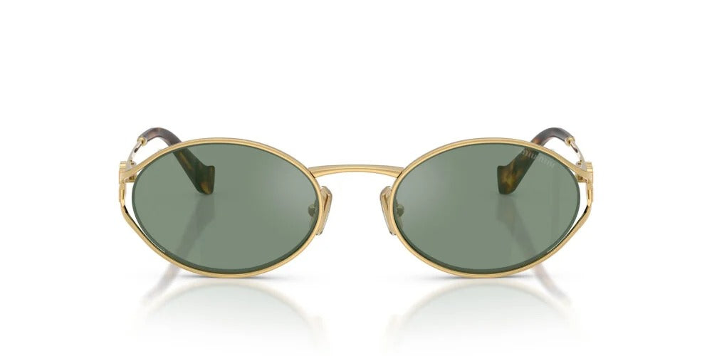 Miu Miu MU52YS 5AK04M Sunglasses 54mm Gold / Green Mirror Lens