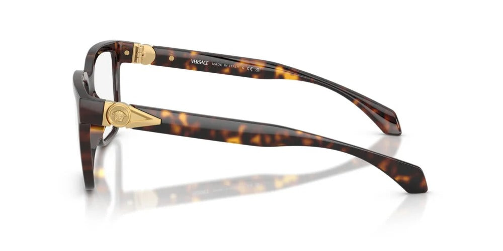 Versace VE3377U 108 Eyeglasses 53mm Havana / Clear Demo Lens