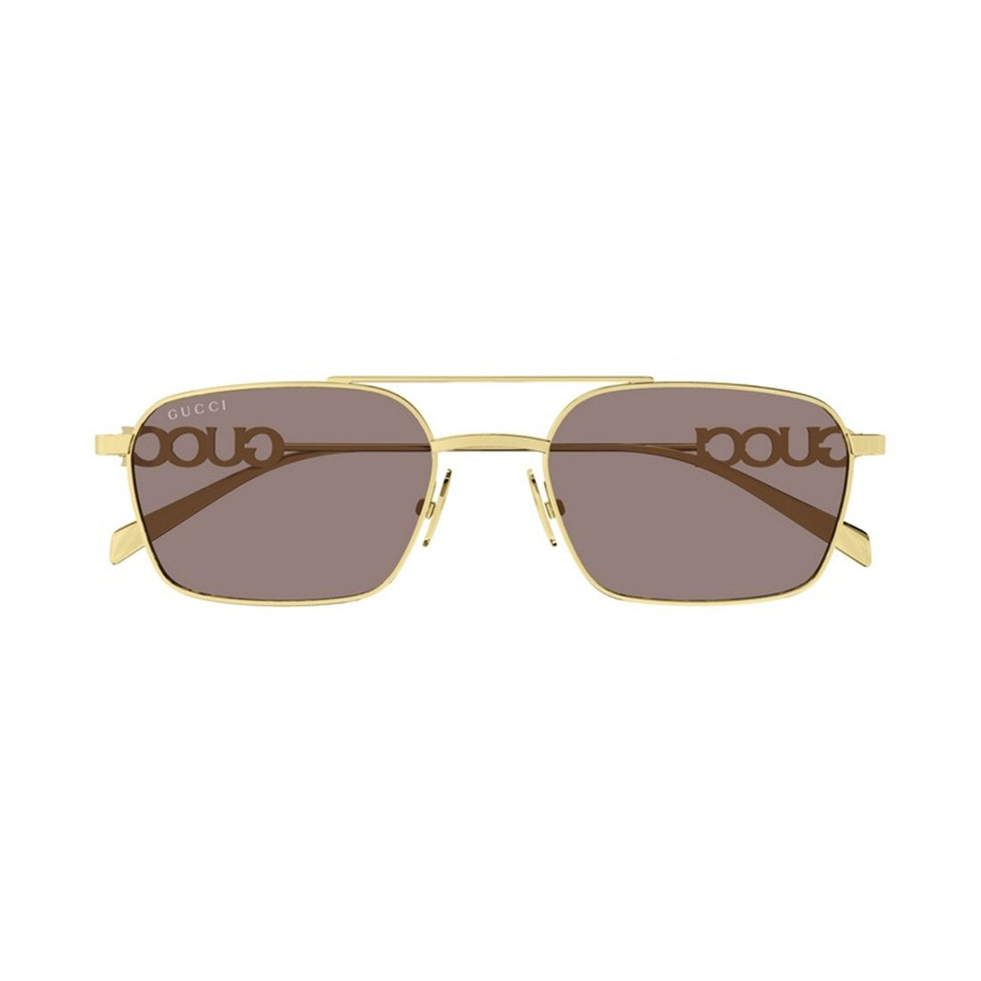 Gucci GG1804S 003 Rectangle Sunglasses 54mm Gold / Brown Solid Lens
