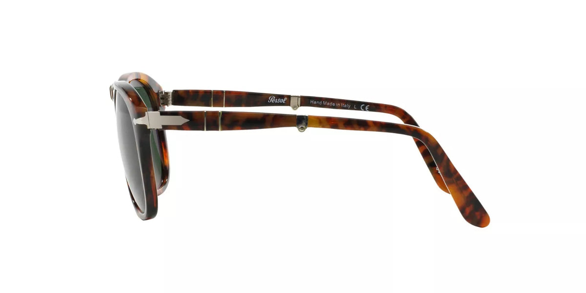 Persol Folding Sunglasses PO714 108-58 54mm Havana / Polarized Green Lens