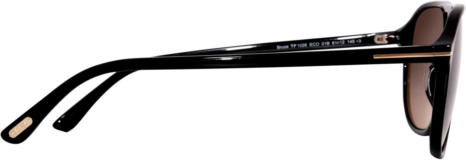 Tom Ford Bruce FT1026 01B Sunglasses 61mm Shiny Black / Smoke Gradient Lens
