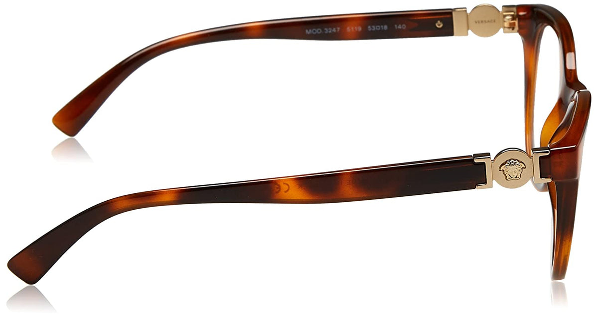 VERSACE Oval Women Eyeglasses VE3247 5119 53mm Havana / Demo Lens