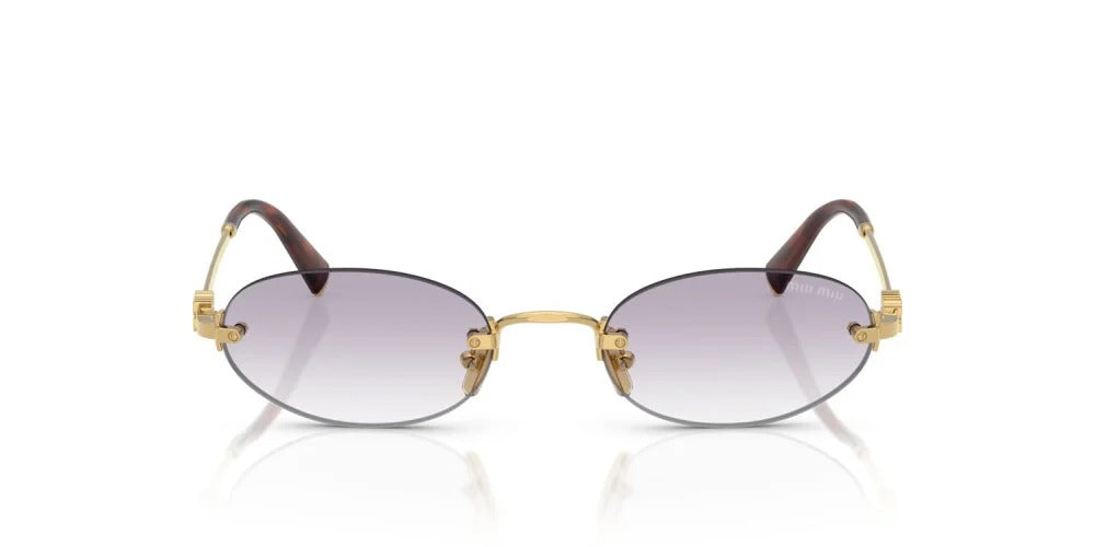 Miu Miu MUA54S 5AK04O Sunglasses 51mm Gold / Clear Dark Grey Gradient Lens