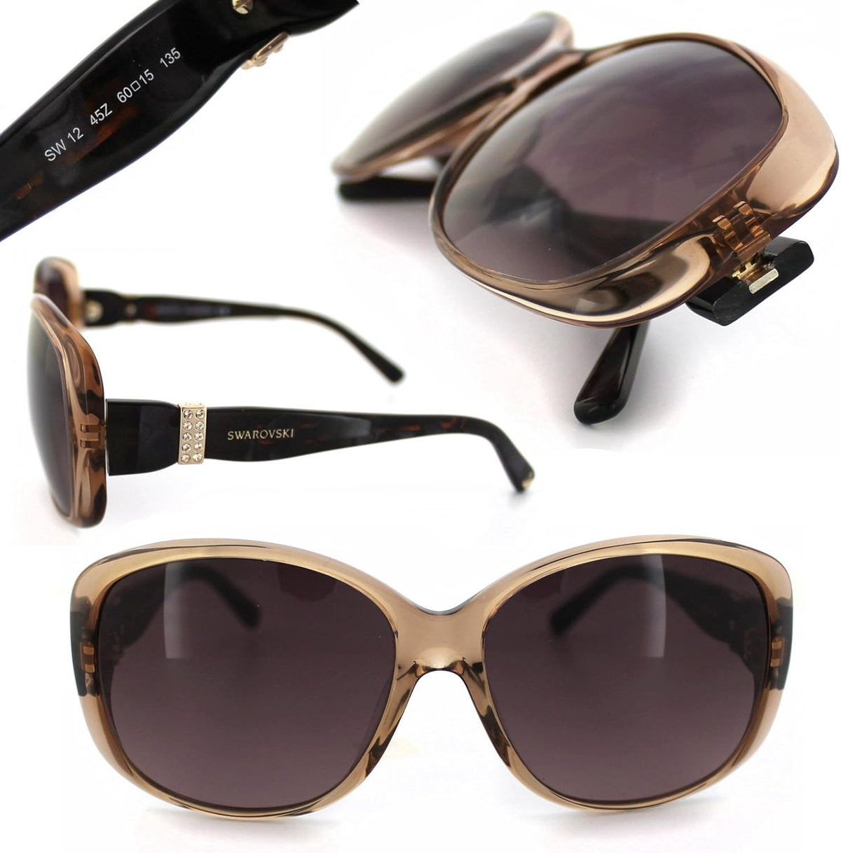 Swarovski SK0012 45Z Sunglasses 60mm Brown / Dark Violet Gradient Lens