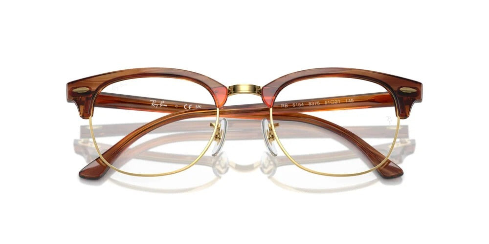 Ray-Ban RX5154 8375 Eyeglasses 53mm Striped Brown / Clear Demo Lens