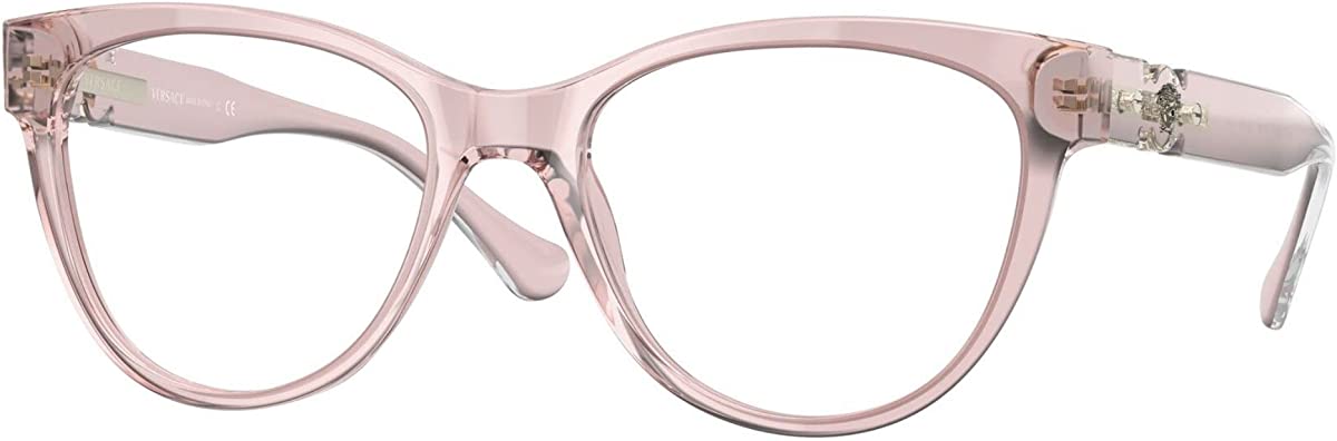Versace Eyeglasses VE3304 5339 53mm Transparent Pink / Clear Demo Lens