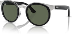 Ray-Ban Bonnie RB3710 003/71 50mm Sunglasses Black on Silver / Green Lens