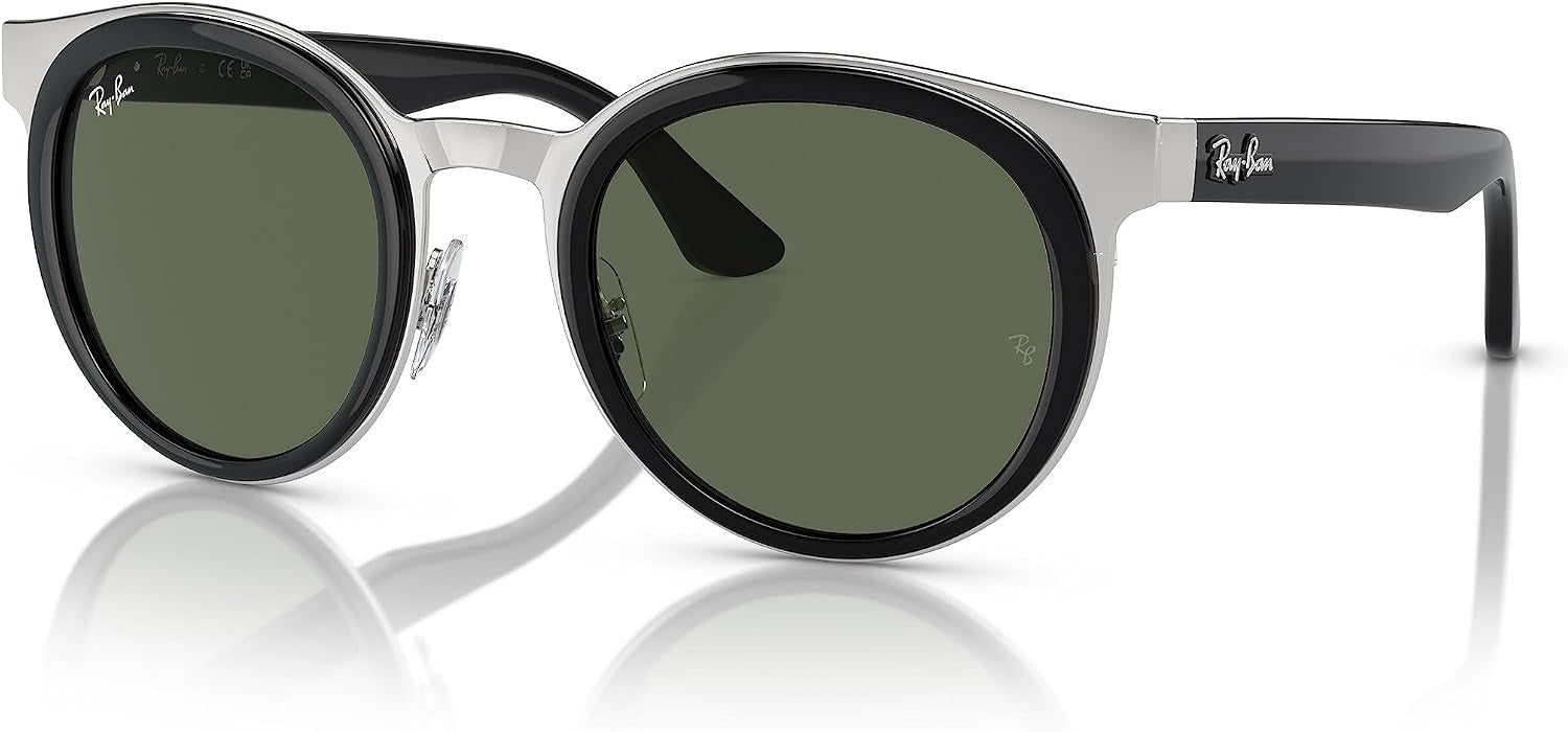 Ray-Ban Bonnie RB3710 003/71 50mm Sunglasses Black on Silver / Green Lens