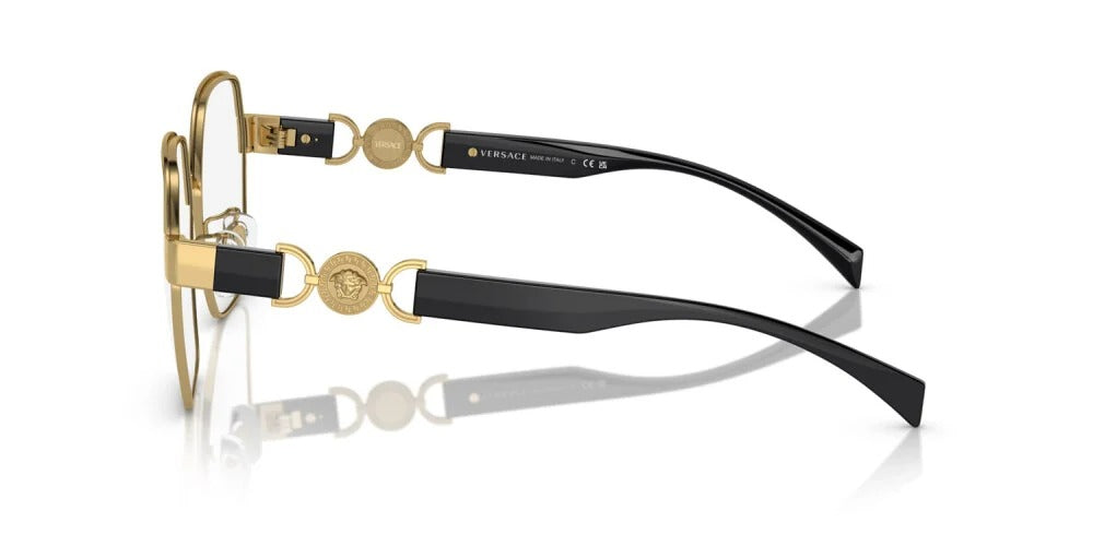 Versace VE1291D 1002 Eyeglasses 56mm Gold / Clear Demo Lens