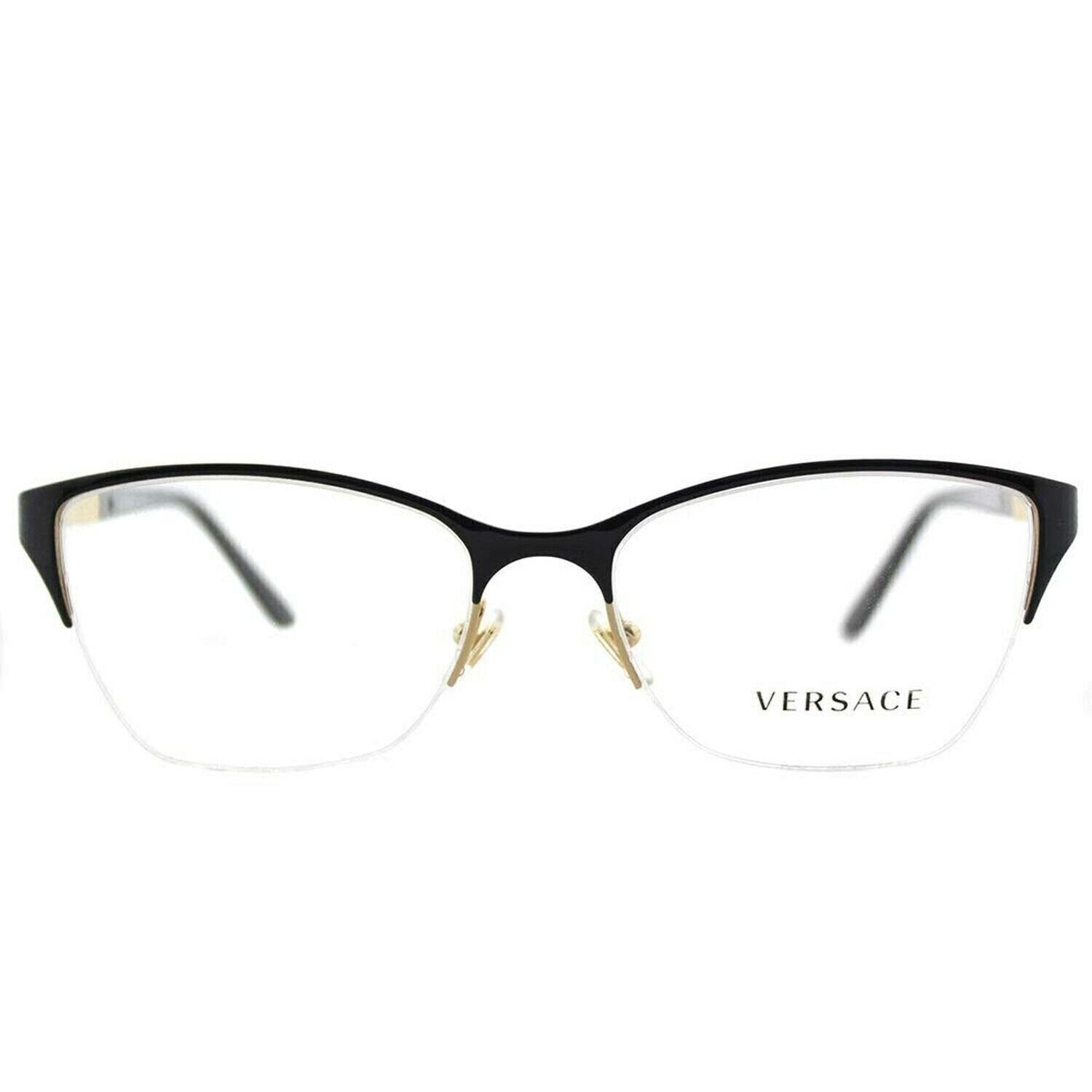Versace VE1218 1342 Eyeglasses 53mm Black Gold / Clear Demo Lens