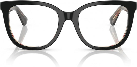 Burberry BE2415 4121 Eyeglasses 53mm Black on Vintage Check / Clear Demo Lens