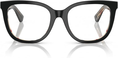 Burberry BE2415 4121 Eyeglasses 53mm Black on Vintage Check / Clear Demo Lens