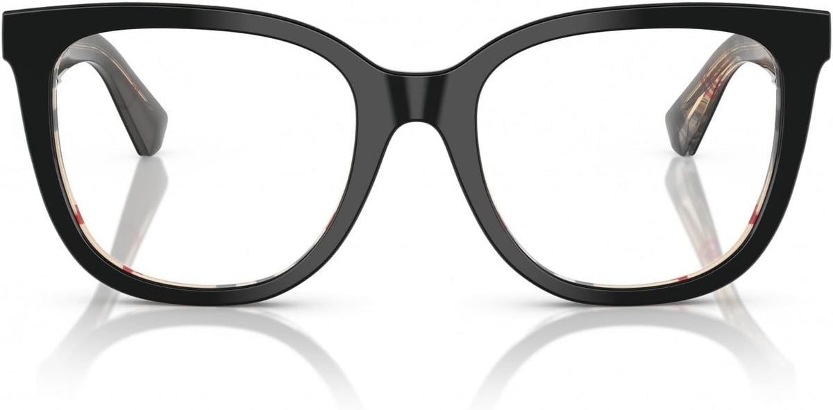 Burberry BE2415 4121 Eyeglasses 53mm Black on Vintage Check / Clear Demo Lens