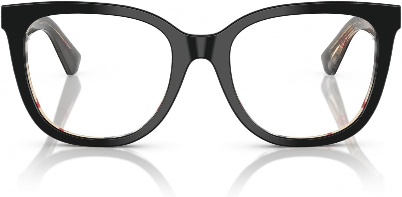 Burberry BE2415 4121 Eyeglasses 53mm Black on Vintage Check / Clear Demo Lens