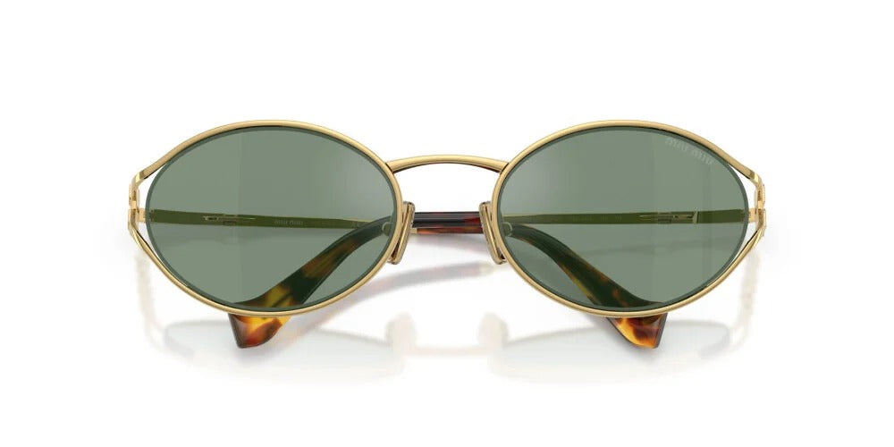 Miu Miu MU52YS 5AK04M Sunglasses 54mm Gold / Green Mirror Lens