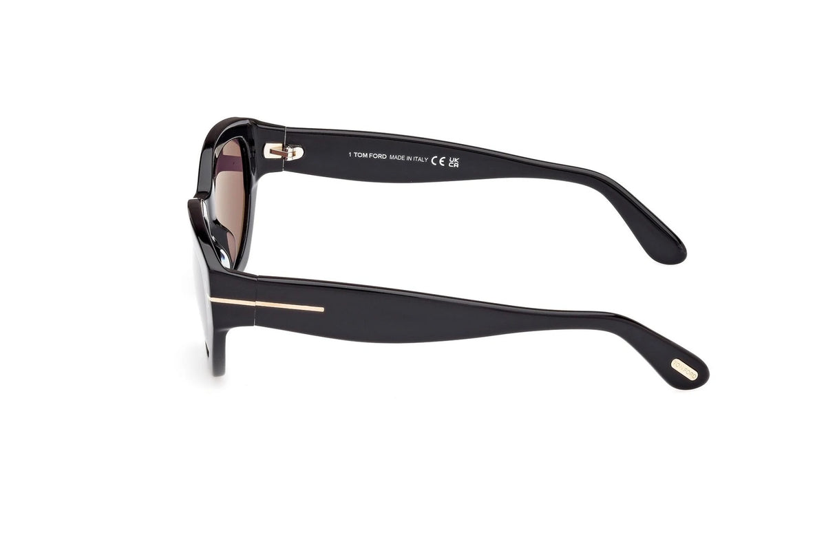 Tom Ford Penny FT1086 01A Cat-Eye Sunglasses 55mm Shiny Black / Smoke Lens