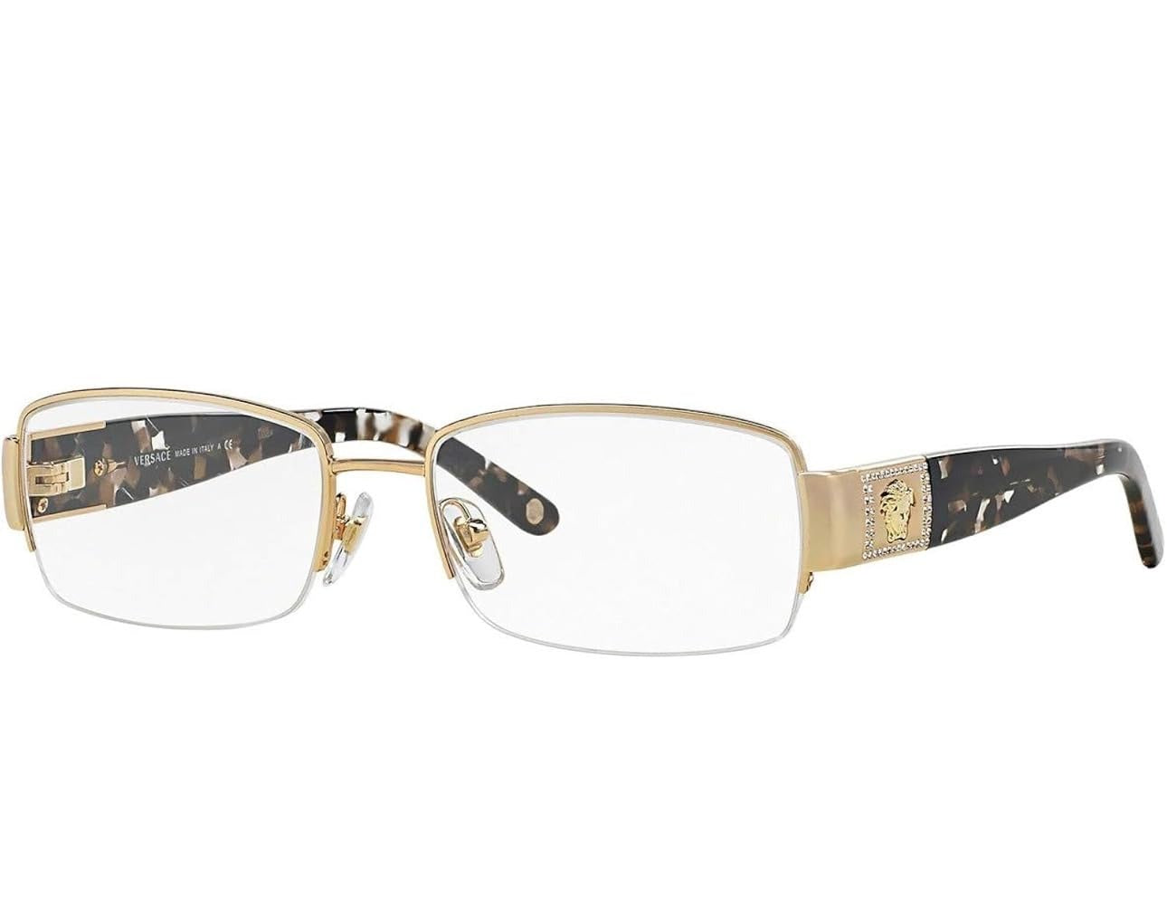 Versace VE 1175B 1002 Rectangle Eyeglasses 53mm Gold / Demo Lens
