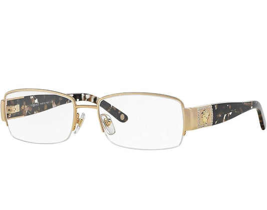 Versace VE 1175B 1002 Rectangle Eyeglasses 53mm Gold / Demo Lens