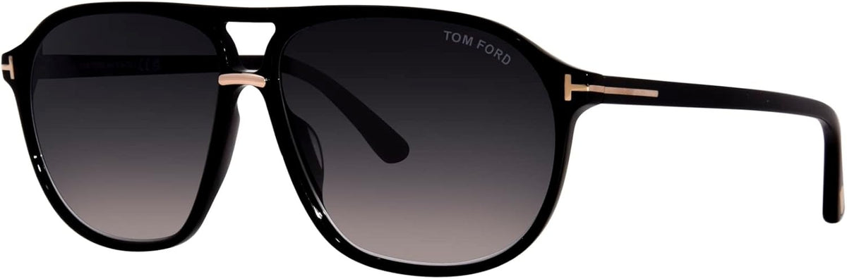 Tom Ford Bruce FT1026 01B Sunglasses 61mm Shiny Black / Smoke Gradient Lens
