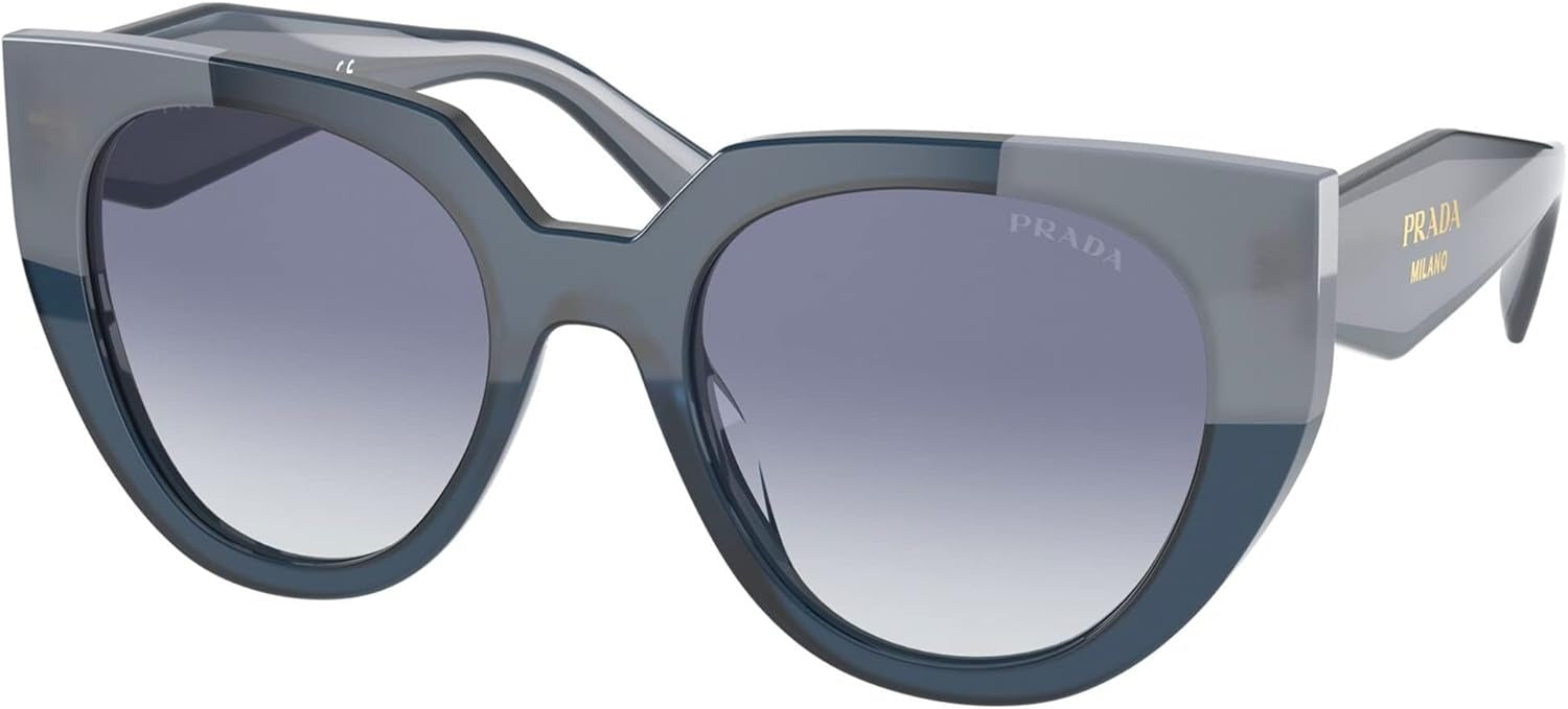 Prada PR14WS 07Q409 Sunglasses 52mm Opal Astral / Clear Blue Gradient Lens