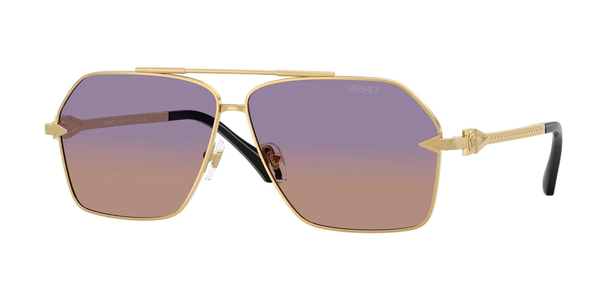 Versace Sunglasses VE2284 1002EL 63mm Gold / Orange Violet Gradient Lens
