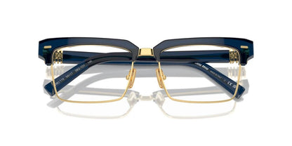 Miu Miu MU11XV 08Q1O1 Eyeglasses 54mm Blue-Gold / Clear Demo Lens