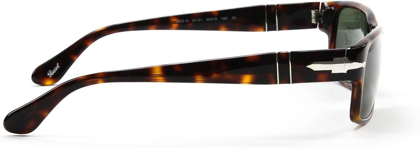 Persol PO2803/S 24/31 Rectangle Sunglasses 58mm Havana / Green Lens
