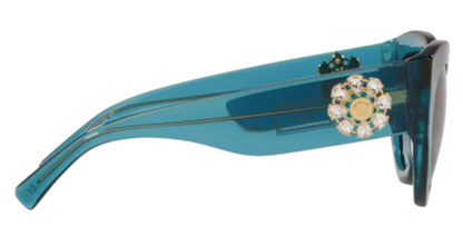 Versace Sunglasses VE4353BM 53164S 51mm Transparent Turquoise / Azure Gradient Dark Blue Lens