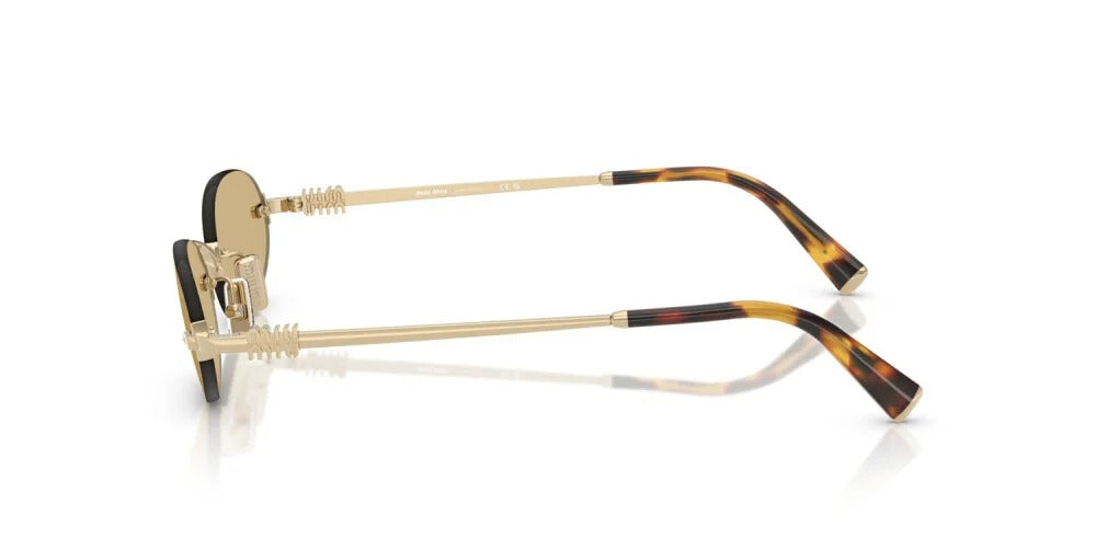 Miu Miu MUA54S ZVN10R Sunglasses 51mm Pale Gold / Yellow Solid Lens