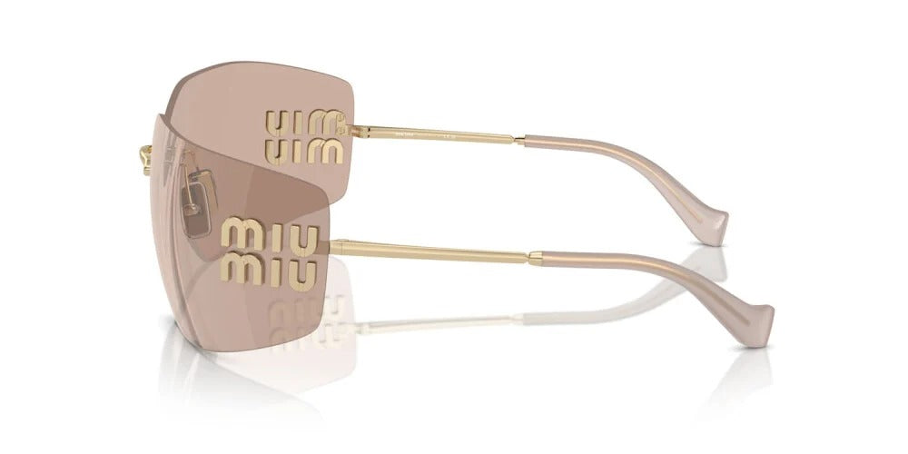 Miu Miu MU54YS ZVN20F Sunglasses Pale Gold / Pink Mirror Lens