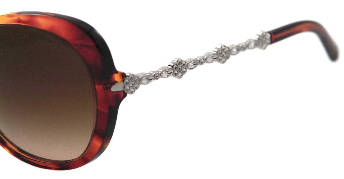 Tiffany &amp; Co Sunglasses TF4053B 80813B 58mm Red Havana / Brown Gradient Lens