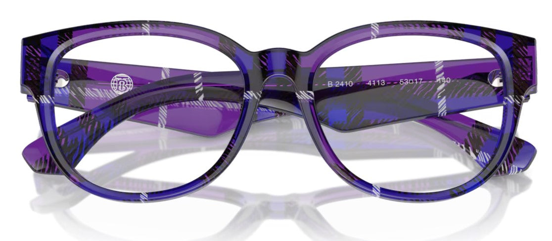 Burberry Eyeglasses BE2410 4113 53mm Check Violet / Demo Lens