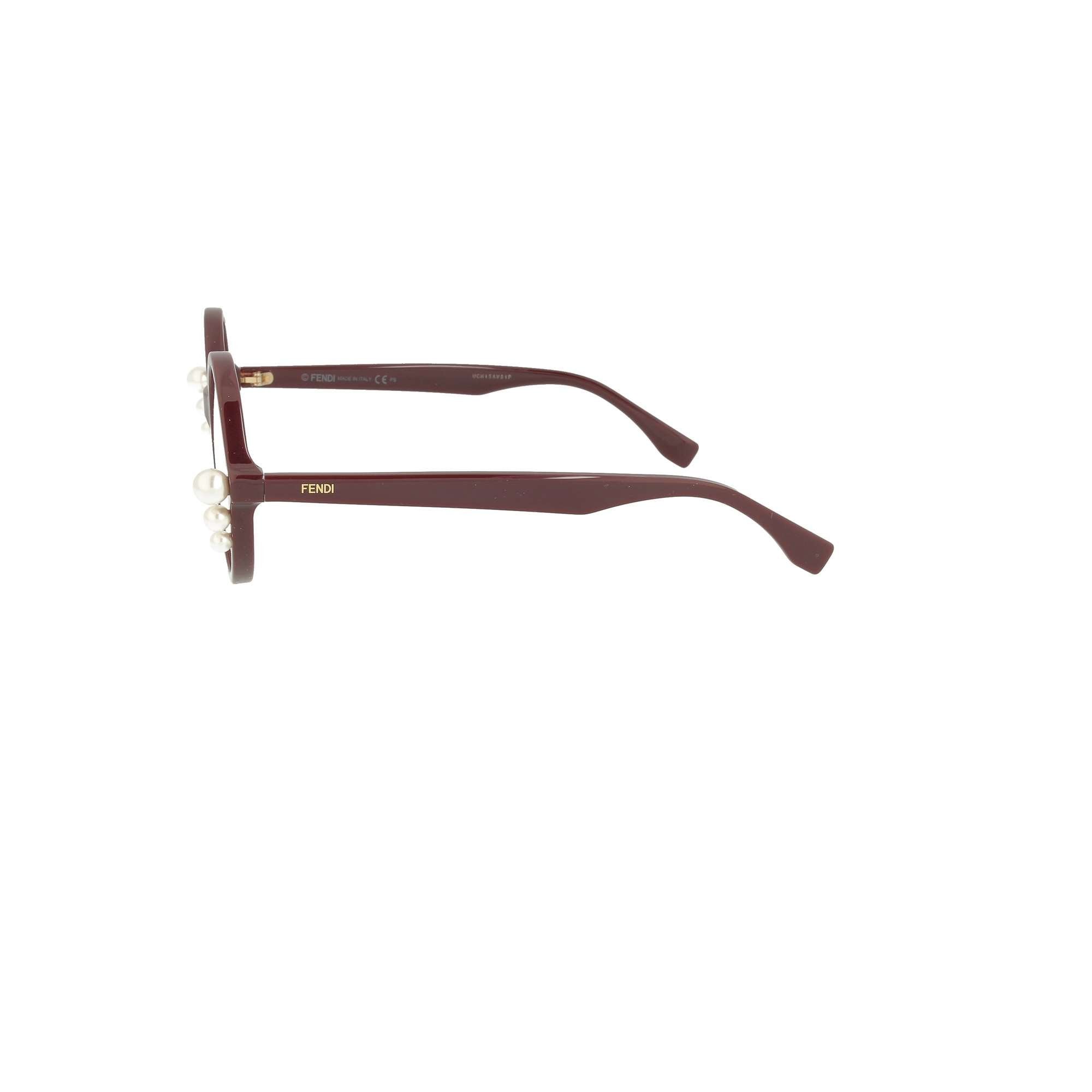 Fendi Eyeglasses FF0298 0T7 51mm Plum W Pearls / Demo Lens