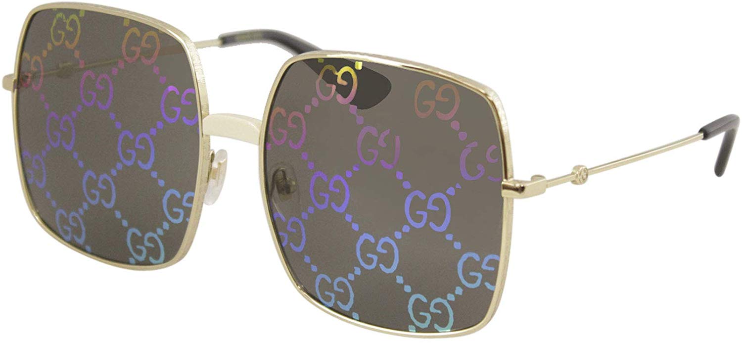 Gucci Sunglasses GG0414S 003 60mm Gold / Multi Mirror Gucci Logo [60-17-140]