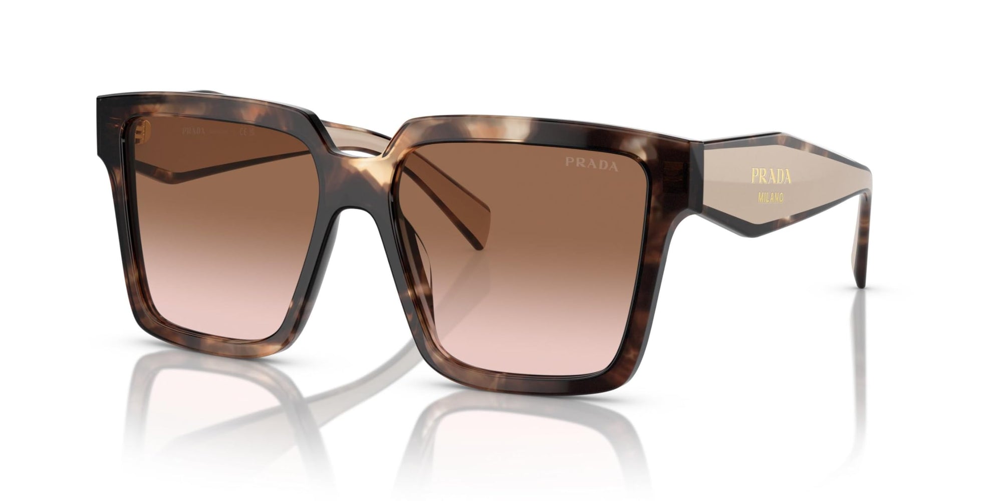 Prada Sunglasses PR24ZS 07R0A6 56mm Caramel Tortoise / Brown Gradient Lens