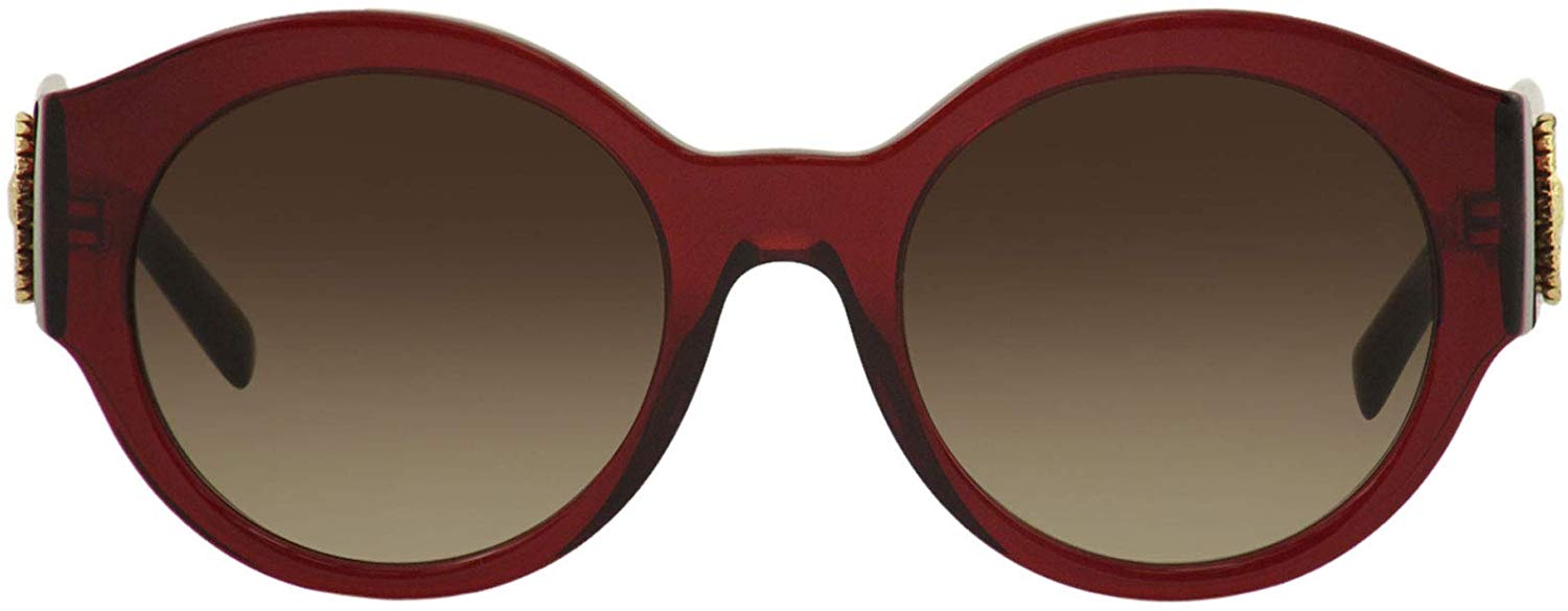 Versace VE4380B 388/13 54mm Oval Sunglasses Burgundy / Brown Gradient Lens