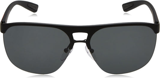 Prada Sport PS53QS DG01A1 Sunglasses Black Rubber / Dark Grey Lens