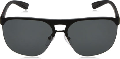 Prada Sport PS53QS DG01A1 Sunglasses Black Rubber / Dark Grey Lens