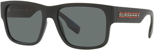 Burberry Knight BE4358 346481 Sunglasses 57mm Matte Black / Dark Grey Polarized